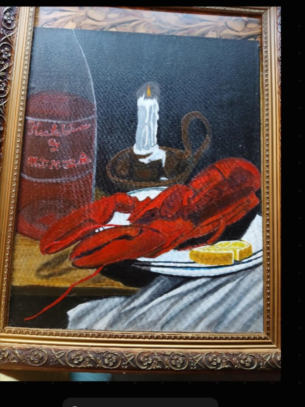 "Heaton Wine, and Lobster" Painting by Chef Dr. Mark Twain Heaton III